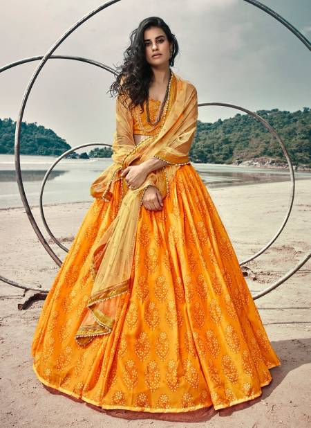 Yellow Colour Arya Euphoria 6 Exclusive Designer Festive Wear Organza Printed Lehenga Choli Collection 5301
